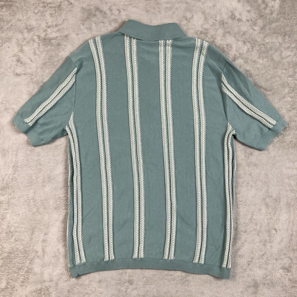 Madewell Sweater Polo Mens XS Green Striped Button Up Preppy Coastal NZ237 Nwt - Picture 6 of 10